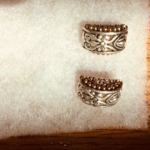 Silver and gold tone earrings